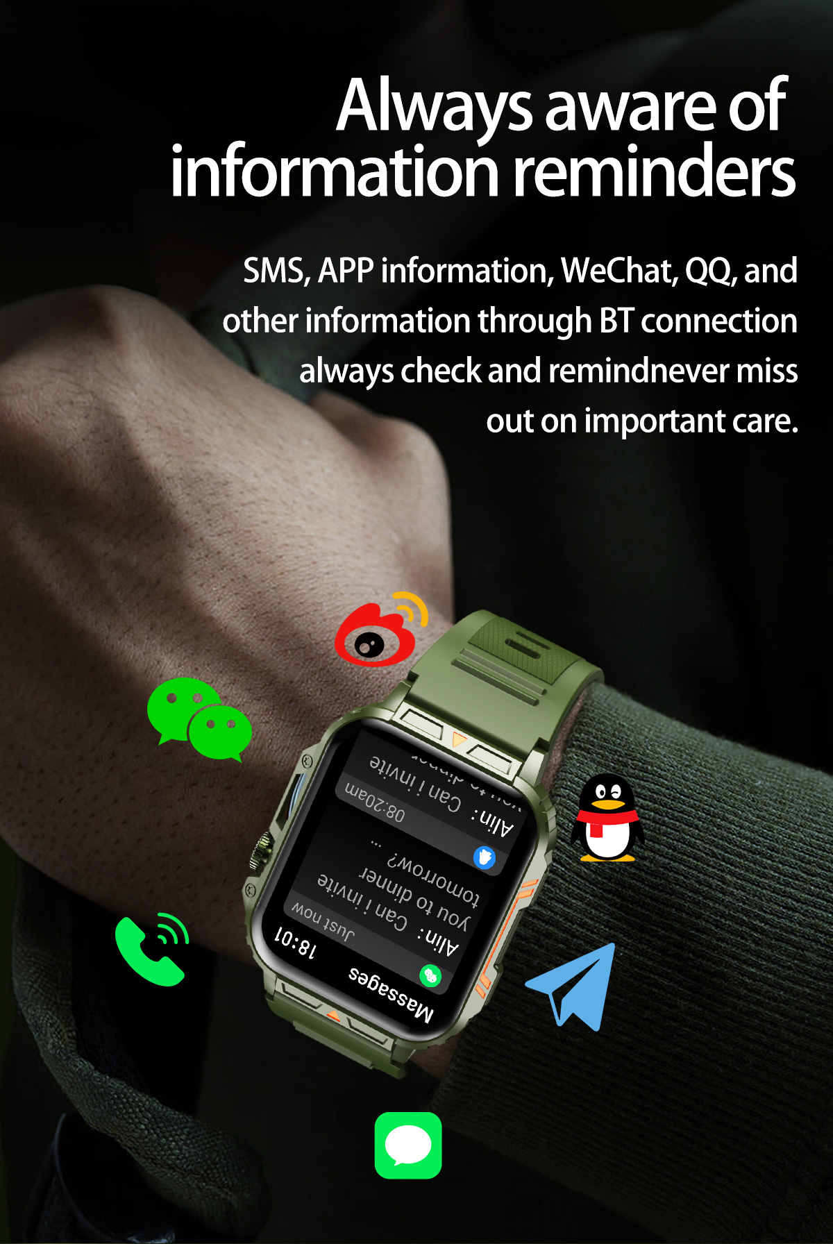1.91 Outdoor Military Smart Wa – Smartwatch Face recenzja i cena
