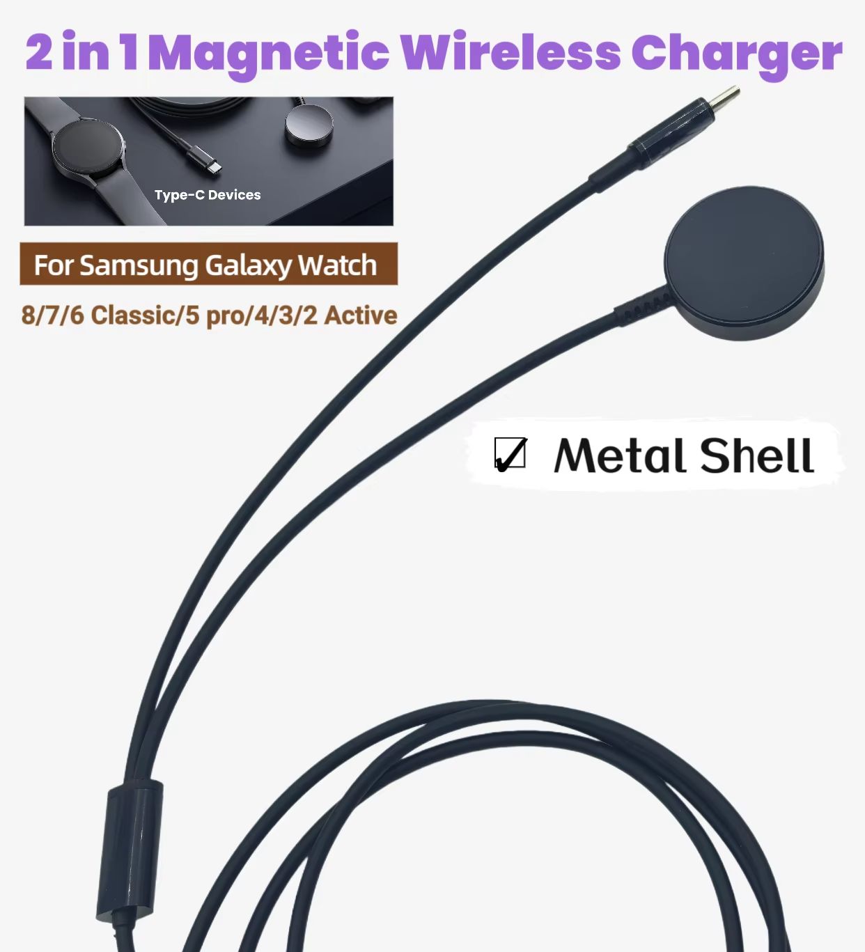 Type-C 2-in-1 Magnetic Wireles – Watch Charger Cable recenzja i cena