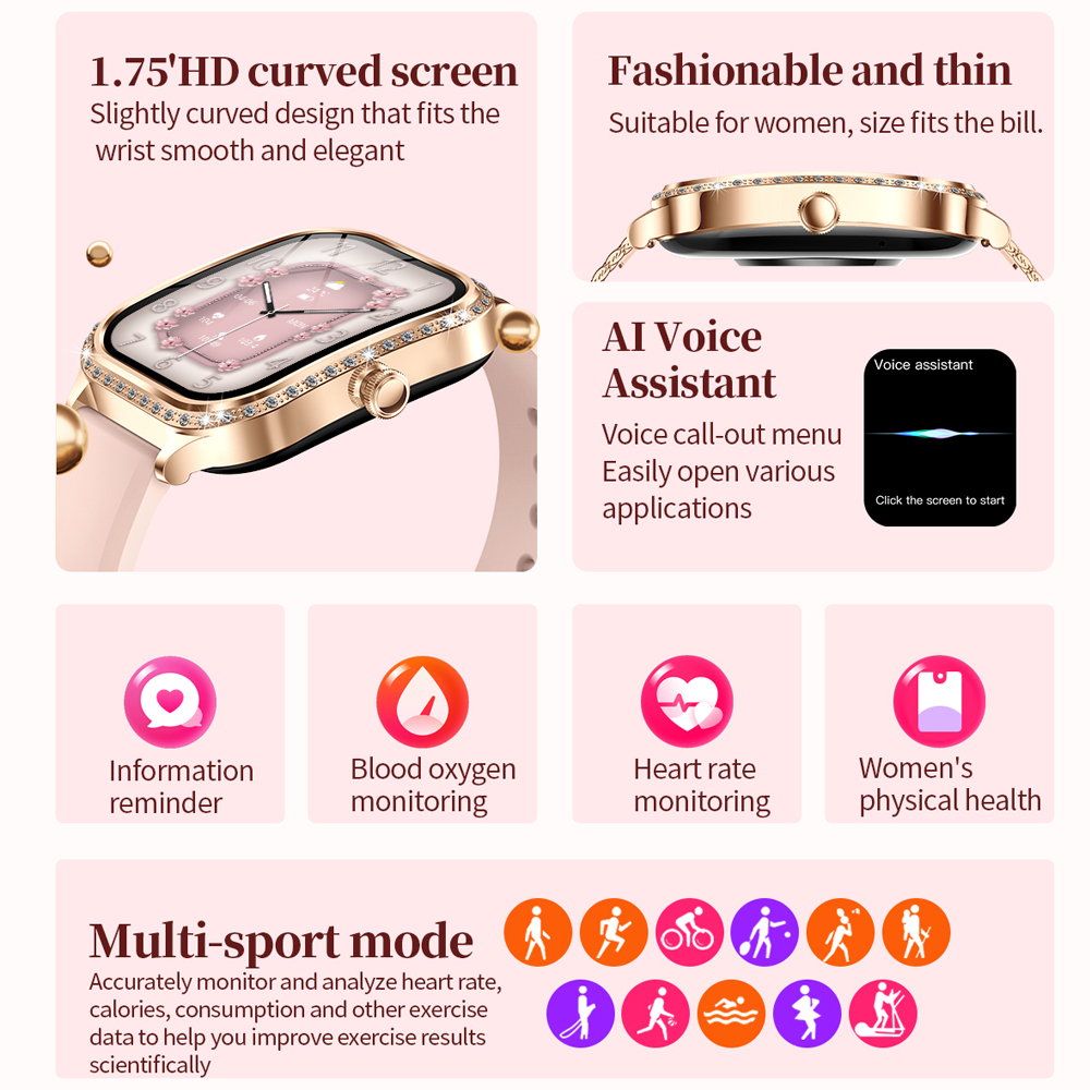 2026 New Fashion Women Diamond – Smartwatch Face recenzja i cena