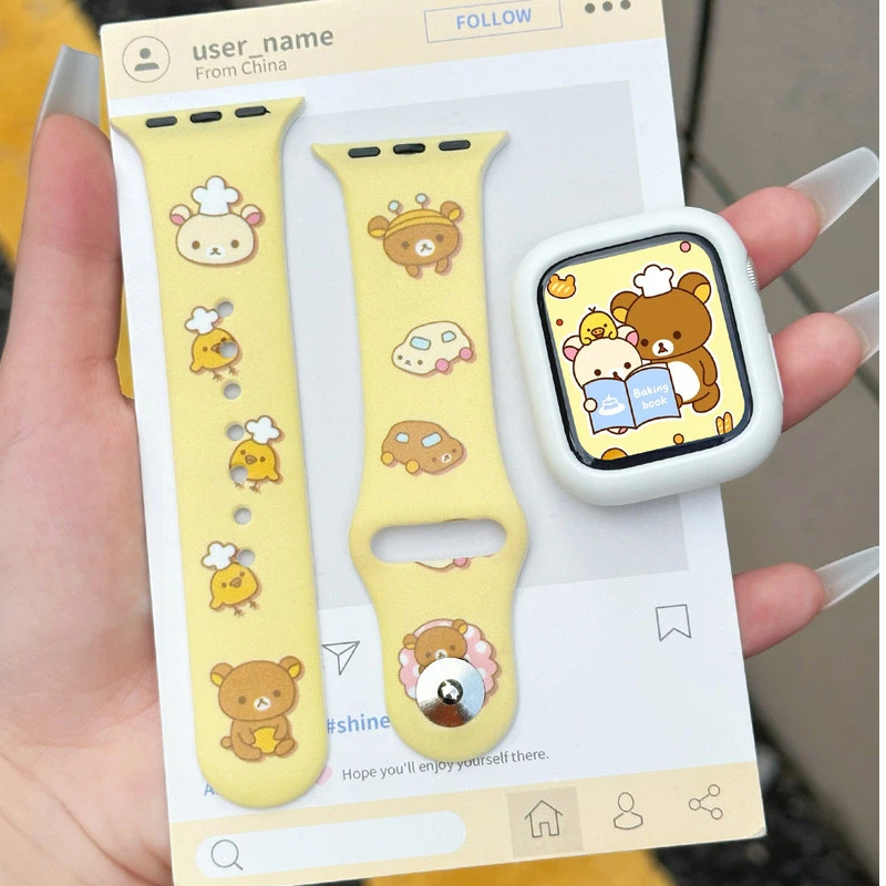 Cute Rilakkuma Print Silicone  – Silicone Band Replacement recenzja i cena