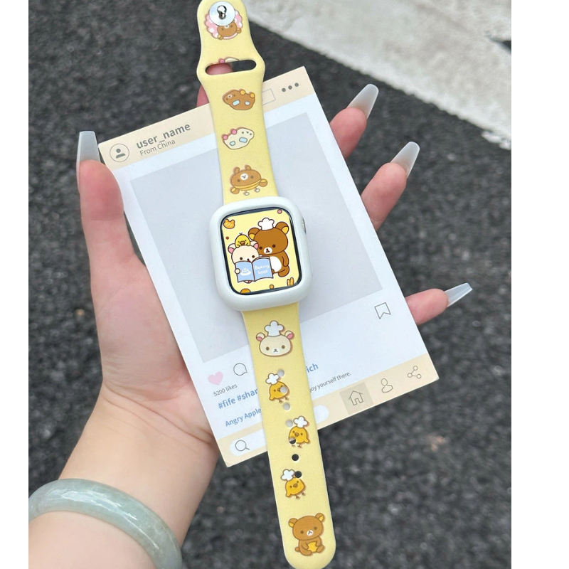Cute Rilakkuma Print Silicone  – Silicone Band Replacement recenzja i cena