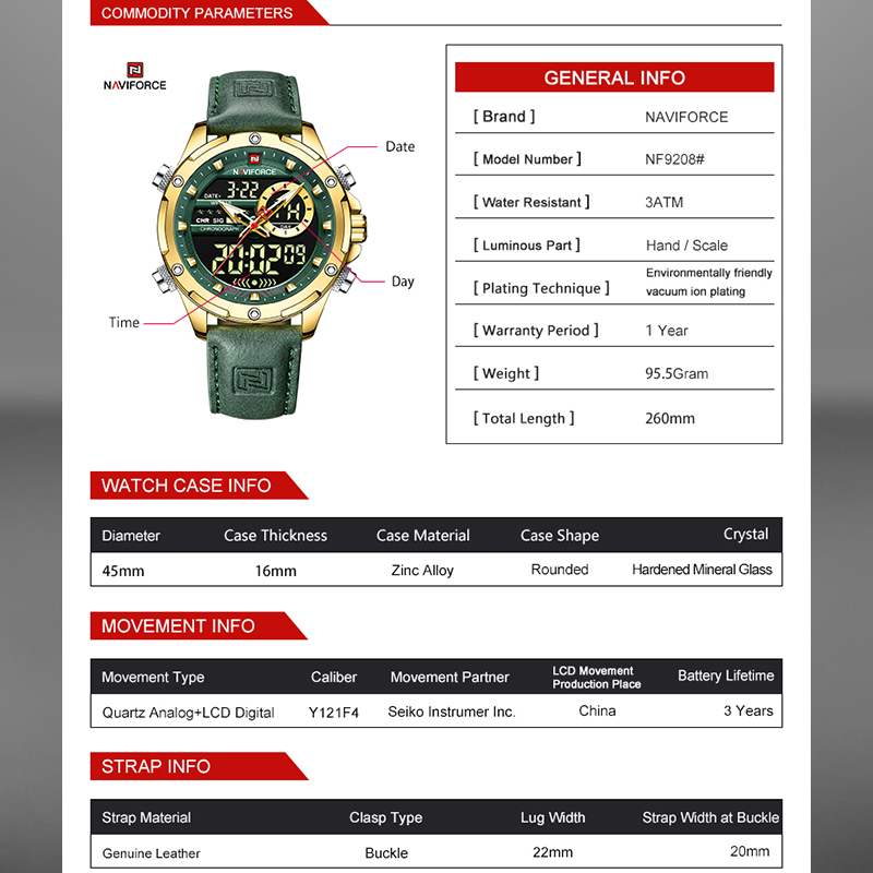 NAVIFORCE Luxury Men Quartz Wa – Smartwatch Guess recenzja i cena