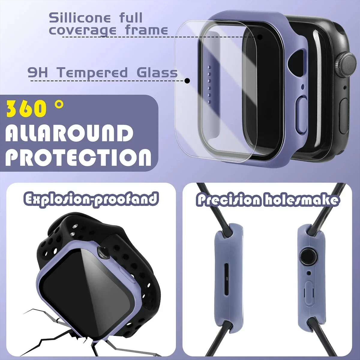 Tempered Glass+Cover For Apple – Smartwatch Band Accessories recenzja i cena