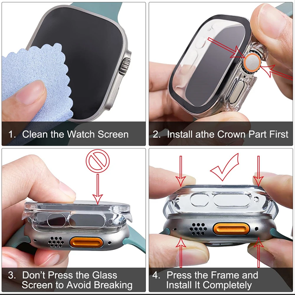 Glass+case For Apple Watch Ult – Smartwatch Band Accessories recenzja i cena