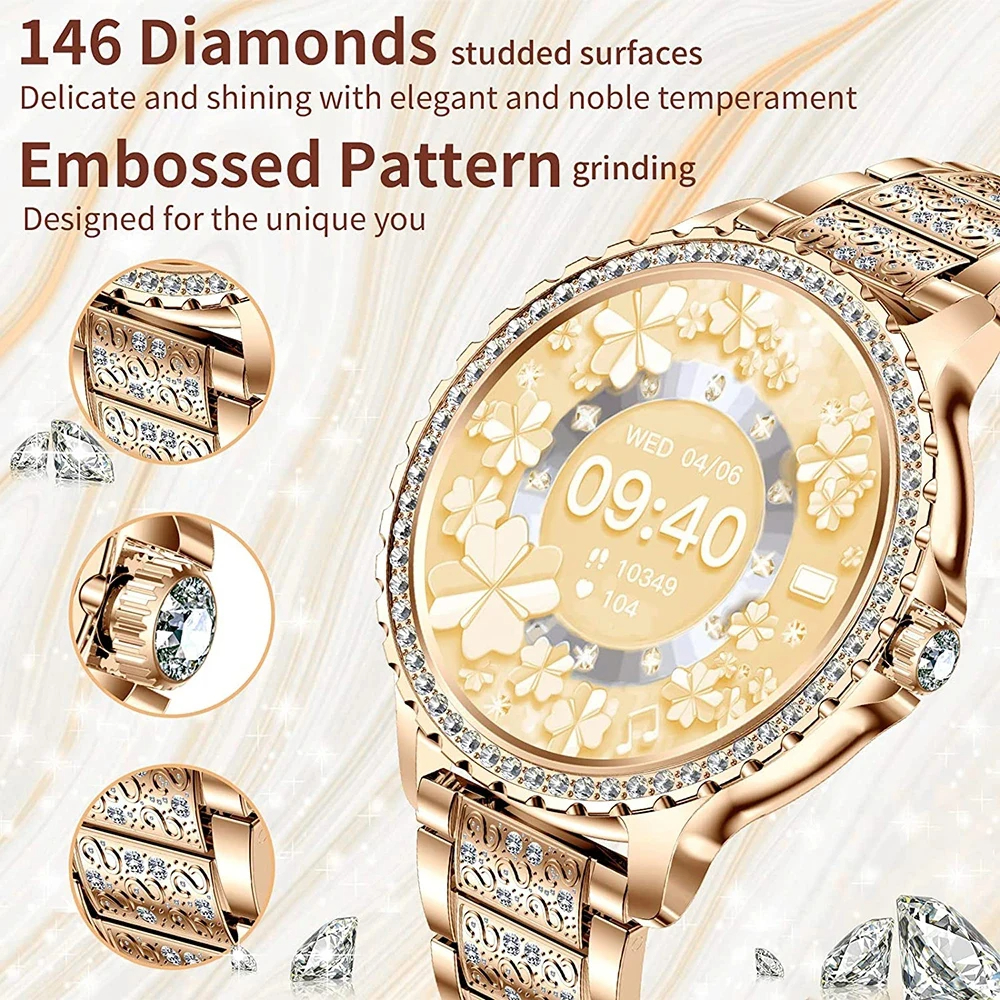 Fashion Luxury Gold Women Smar – Smartwatch Face recenzja i cena